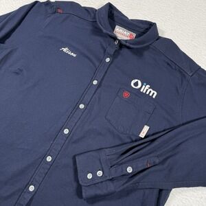 Ariat FR Shirt Womens 2XL Navy Blue Fire Resistant Cat 2 2112 Button Up Work